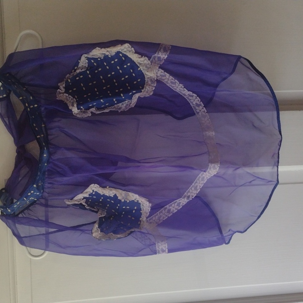 Adorable retro hostess apron in blue